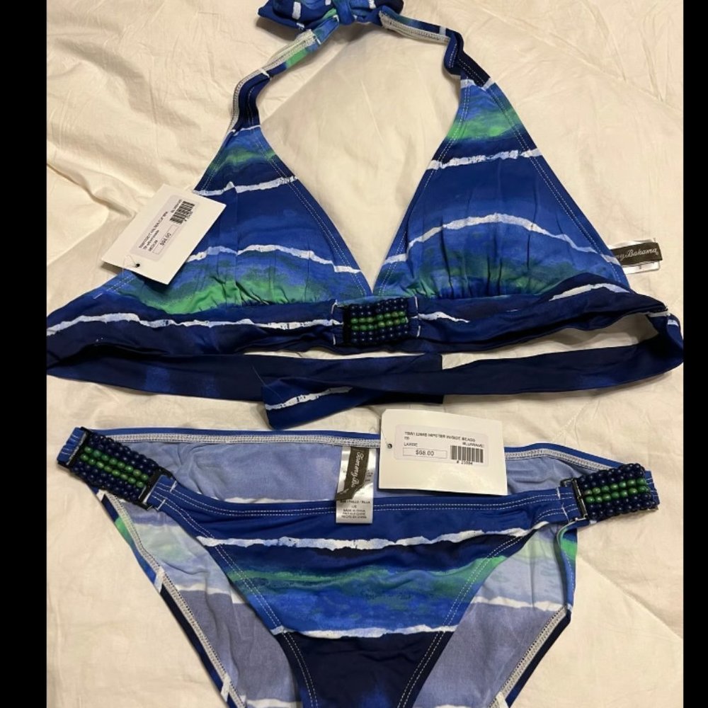Tommy bahama beaded bikini blue wave